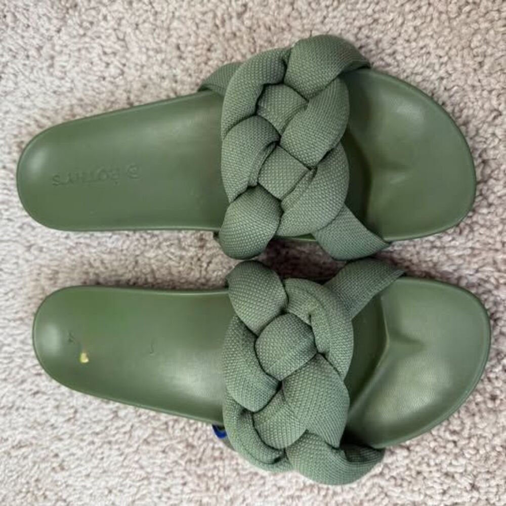 Rothy's Palm Bubble Slide Sandals Olive Green Size 9.5